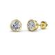 1 - Carys Round Diamond 3/4 ctw (SI1/GH) Bezel Set Solitaire Stud Earrings 