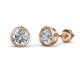 1 - Carys Round Diamond 1.00 ctw (SI1/GH) Bezel Set Solitaire Stud Earrings 