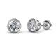 1 - Carys Round Diamond 1.00 ctw (VS2/F) Bezel Set Solitaire Stud Earrings 
