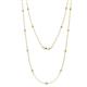 1 - Lien (13 Stn/2.3mm) Peridot and Diamond on Cable Necklace 