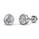 1 - Carys GIA Certified Round Diamond 3.00 ctw (SI1/GH) Bezel Set Solitaire Stud Earrings 