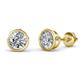 1 - Carys GIA Certified Round Diamond 3.00 ctw (SI1/GH) Bezel Set Solitaire Stud Earrings 