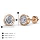 2 - Carys GIA Certified Round Diamond 3.00 ctw (SI1/GH) Bezel Set Solitaire Stud Earrings 