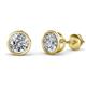 1 - Carys GIA Certified Round Diamond 4.00 ctw (SI1/GH) Bezel Set Solitaire Stud Earrings 