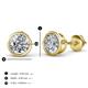 2 - Carys GIA Certified Round Diamond 4.00 ctw (SI1/GH) Bezel Set Solitaire Stud Earrings 