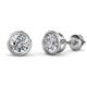1 - Carys GIA Certified Round Diamond 4.00 ctw (VS2/F) Bezel Set Solitaire Stud Earrings 