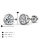 2 - Carys GIA Certified Round Diamond 4.00 ctw (VS2/F) Bezel Set Solitaire Stud Earrings 