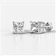 1 - Zoey Princess Cut Lab Grown Diamond Four Prongs Solitaire Stud Earrings 