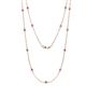 1 - Lien (13 Stn/2.6mm) Pink Sapphire on Cable Necklace 
