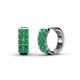 1 - Candice 2.00 mm Petite Emerald Double Row Hoop Earrings 