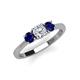 3 - Quyen 1.26 ctw (5.00 mm) Round Natural Diamond and Blue Sapphire Three Stone Engagement Ring  