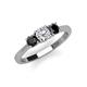 3 - Quyen 1.04 ctw (5.00 mm) Round Natural Diamond and Black Diamond Three Stone Engagement Ring  