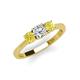 3 - Quyen 1.00 ctw (5.00 mm) Round Natural Diamond and Yellow Diamond Three Stone Engagement Ring  