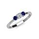 3 - Quyen 0.54 ctw (4.00 mm) Round Natural Diamond and Blue Sapphire Three Stone Engagement Ring  