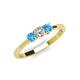 3 - Quyen 0.53 ctw (4.00 mm) Round Natural Diamond and Blue Topaz Three Stone Engagement Ring  