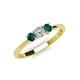 3 - Quyen 0.53 ctw (4.00 mm) Round Natural Diamond and London Blue Topaz Three Stone Engagement Ring  