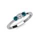 3 - Quyen 0.53 ctw (4.00 mm) Round Natural Diamond and Blue Diamond Three Stone Engagement Ring  