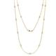 1 - Lien (13 Stn/2.6mm) White Sapphire on Cable Necklace 