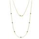 1 - Salina (7 Stn/2.6mm) Green Garnet on Cable Necklace 