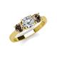 3 - Quyen GIA Certified 1.95 ctw (6.50 mm) Round Natural Diamond and Smoky Quartz Three Stone Engagement Ring 