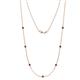 1 - Salina (7 Stn/2.6mm) Red Garnet on Cable Necklace 