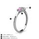 4 - Quyen 0.54 ctw (4.00 mm) Round Natural Diamond and Pink Sapphire Three Stone Engagement Ring  