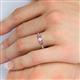 5 - Quyen 0.49 ctw (4.00 mm) Round Natural Diamond and Pink Tourmaline Three Stone Engagement Ring  