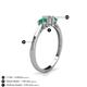 4 - Quyen 0.49 ctw (4.00 mm) Round Natural Diamond and Emerald Three Stone Engagement Ring  