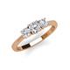 3 - Quyen 1.00 ctw (5.00 mm) Round Natural Diamond Three Stone Engagement Ring  