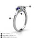 4 - Quyen 1.26 ctw (5.00 mm) Round Natural Diamond and Blue Sapphire Three Stone Engagement Ring  