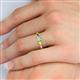 5 - Quyen 1.13 ctw (5.00 mm) Round Natural Diamond and Peridot Three Stone Engagement Ring  
