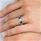 5 - Quyen GIA Certified 2.00 ctw (6.50 mm) Round Natural Diamond and Blue Diamond Three Stone Engagement Ring 