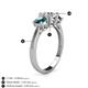 4 - Quyen GIA Certified 2.00 ctw (6.50 mm) Round Natural Diamond and London Blue Topaz Three Stone Engagement Ring 