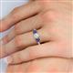 5 - Quyen GIA Certified 1.80 ctw (6.50 mm) Round Natural Diamond and Iolite Three Stone Engagement Ring 