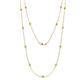 1 - Lien (13 Stn/2.6mm) Peridot and Diamond on Cable Necklace 
