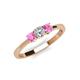 3 - Quyen 0.54 ctw (4.00 mm) Round Pink Sapphire and Lab Grown Diamond Three Stone Engagement Ring  