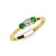3 - Quyen 0.57 ctw (4.00 mm) Round Green Garnet and Lab Grown Diamond Three Stone Engagement Ring  
