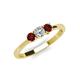 3 - Quyen 0.57 ctw (4.00 mm) Round Red Garnet and Lab Grown Diamond Three Stone Engagement Ring  
