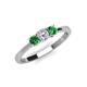 3 - Quyen 0.57 ctw (4.00 mm) Round Green Garnet and Lab Grown Diamond Three Stone Engagement Ring  