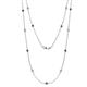 1 - Lien (13 Stn/2.6mm) Black and White Diamond on Cable Necklace 
