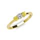 3 - Quyen 0.53 ctw (4.00 mm) Round Yellow Diamond and Lab Grown Diamond Three Stone Engagement Ring  