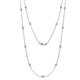 1 - Lien (13 Stn/2.6mm) Yellow Sapphire and Diamond on Cable Necklace 