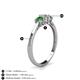 4 - Quyen 0.57 ctw (4.00 mm) Round Green Garnet and Lab Grown Diamond Three Stone Engagement Ring  