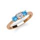 3 - Quyen 0.94 ctw (5.00 mm) Round Lab Grown Diamond and Blue Topaz Three Stone Engagement Ring 