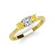 3 - Quyen 1.03 ctw (5.00 mm) Round Lab Grown Diamond and Yellow Sapphire Three Stone Engagement Ring 