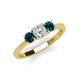 3 - Quyen 1.00 ctw (5.00 mm) Round Lab Grown Diamond and Blue Diamond Three Stone Engagement Ring 