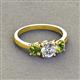 2 - Quyen IGI Certified 2.00 ctw (6.50 mm) Round Lab Grown Diamond and Peridot Three Stone Engagement Ring 