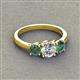 2 - Quyen IGI Certified 2.10 ctw (6.50 mm) Round Lab Grown Diamond and Lab Created Alexandrite Three Stone Engagement Ring 