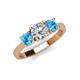 3 - Quyen IGI Certified 2.00 ctw (6.50 mm) Round Lab Grown Diamond and Blue Topaz Three Stone Engagement Ring 