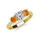 3 - Quyen IGI Certified 1.80 ctw (6.50 mm) Round Lab Grown Diamond and Citrine Three Stone Engagement Ring 